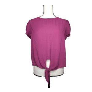 SHEIN Purple Top with Flutter Sleeves
